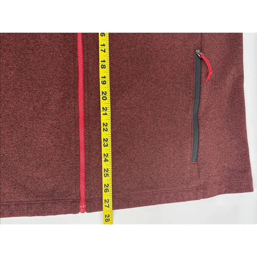 North Face Full Zip Hoodie Men's XL Rust/Red Gray Performance Fleece Jacket